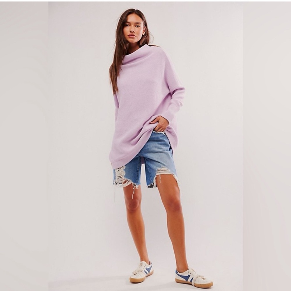 Free People Lavender Mock Neck Sweater